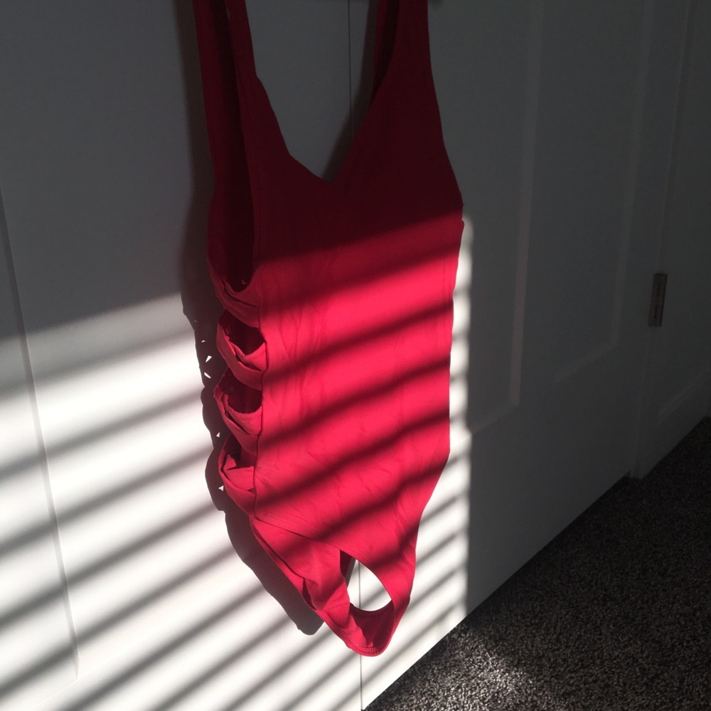 Red cut out swimsuit